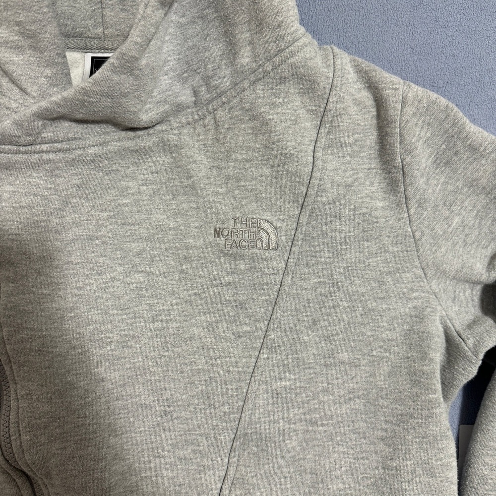 The North Face Heather Gray Full Zip Hoodie Asymmetrical Womens Size Large - Picture 3 of 13
